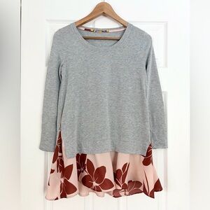 Anthropologie Little Yellow Button Layered Swing Tee Size XS